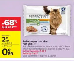 Carrefour PERFECT FIT Sachets repas pour chat offre