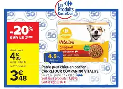 Carrefour CARREFOUR COMPANINO VITALIVE Patée pour chien en pochon offre