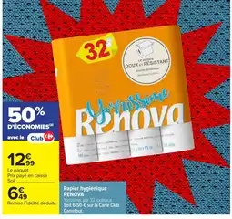 Carrefour RENOVA Papier hygiénique offre