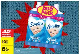 Carrefour SOUPLINE Adoucissant concentré Duo Pack offre