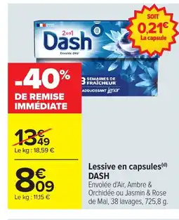 Carrefour DASH Lessive en capsules offre