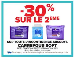 Carrefour CARREFOUR SOFT Sur toute l'incontinence absodys offre