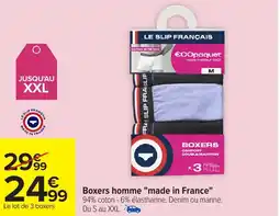 Carrefour Boxers homme made in France offre
