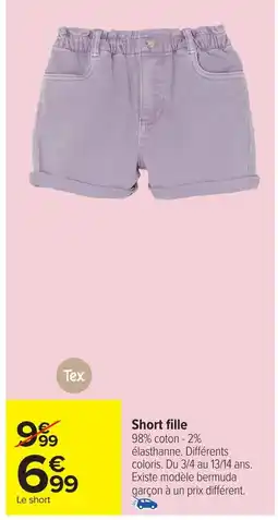 Carrefour TEX Short fille offre