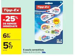 Carrefour TIPP-EX 6 souris correctrices offre