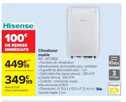 Carrefour HISENSE Climatiseur mobile offre