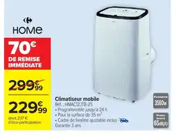 Carrefour HOME Climatiseur mobile offre