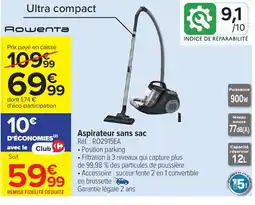 Carrefour ROWENTA Aspirateur sans sac offre