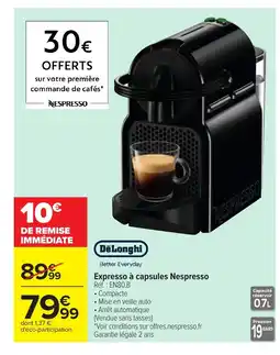 Carrefour DELONGHI Expresso à capsules Nespresso offre