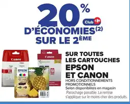 Carrefour Sur toutes les cartouches epson et canon offre
