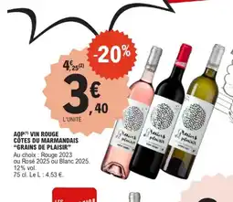 E.Leclerc GRAINS DE PLAISIR Aop vin rouge côtes du marmandais offre