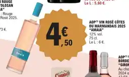 E.Leclerc AMAIA Aop vin rosé côtes du marmandais 2025 offre