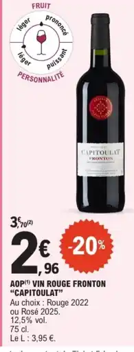 E.Leclerc CAPITOULAT Aop vin rouge fronton offre