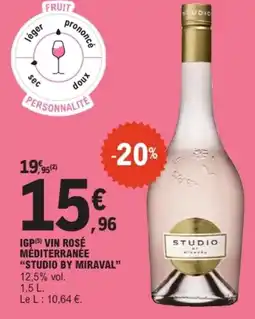 E.Leclerc STUDIO MIRAVAL Igp vin rosé méditerranée offre