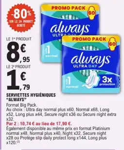 E.Leclerc ALWAYS Serviettes hygièniques offre
