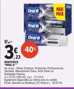 E.Leclerc ORAL-B Dentifrice offre