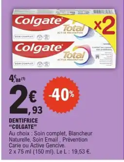 E.Leclerc COLGATE Dentifrice offre