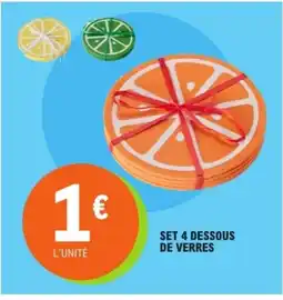 E.Leclerc Set 4 dessous de verres offre