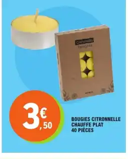 E.Leclerc Bougies citronnelle chauffe plat 40 pièces offre