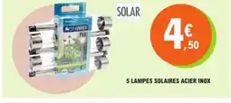 E.Leclerc 5 lampes solaires acier inox offre