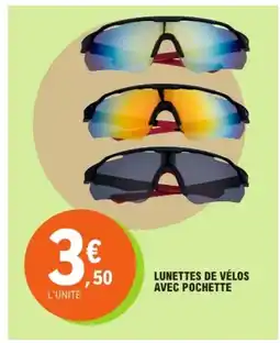 E.Leclerc Lunettes de vélos avec pochette offre