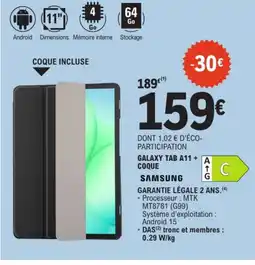 E.Leclerc SAMSUNG Galaxy tab a11 + coque offre