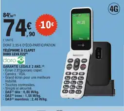 E.Leclerc DORO Téléphone à clapet doro leva e22 offre
