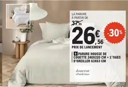 E.Leclerc Parure housse de couette + 2 taies d'oreiller offre