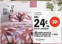 E.Leclerc Parure housse de couette + 2 taies d'oreiller offre