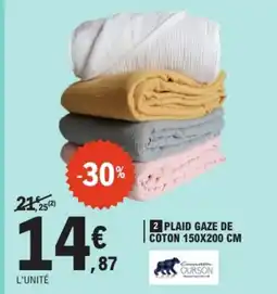 E.Leclerc Plaid gaze de coton offre