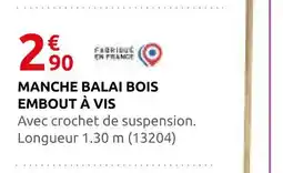 Rural Master Manche balai bois embout à vis offre