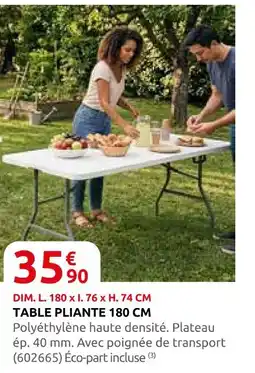 Rural Master Table pliante 180 cm offre