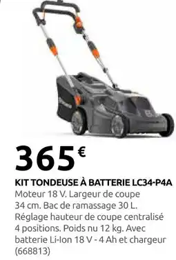 Rural Master Husqvarna kit tondeuse à batterie lc34-p4a offre