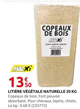 Rural Master Macxi litière végétale naturelle 20 kg offre