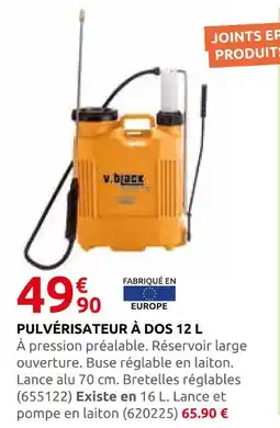 Rural Master Pulvérisateur à dos 12 l offre