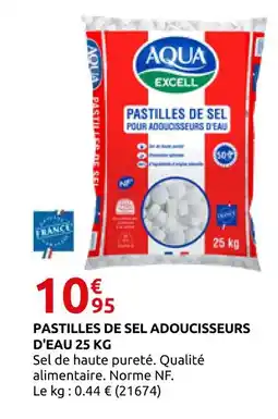 Rural Master Aqua excell pastilles de sel adoucisseurs d'eau 25 kg offre