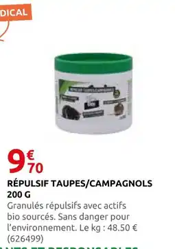 Rural Master Répulsif taupes/campagnols 200 g offre