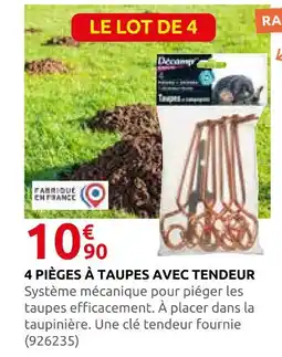 Rural Master 4 pièges à taupes avec tendeur offre