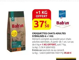 Rural Master Babin croquettes chats adultes stérilisés 6 + 1 kg offre