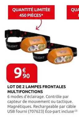 Rural Master Lot de 2 lampes frontales multifonctions offre