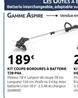 Rural Master Husqvarna kit coupe-bordures à batterie t28-p4a offre