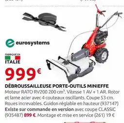 Rural Master Eurosystems débroussailleuse porte-outils minieffe offre