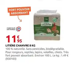 Rural Master Litière chanvre 8 kg offre