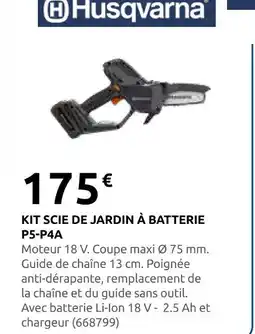 Rural Master Husqvarna kit scie de jardin à batterie p5-p4a offre