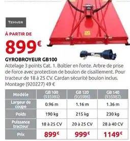 Rural Master Tehmer gyrobroyeur gb100 offre