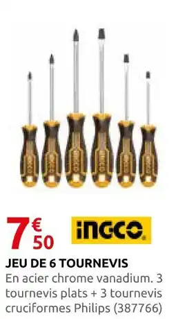 Rural Master Ingco jeu de 6 tournevis offre