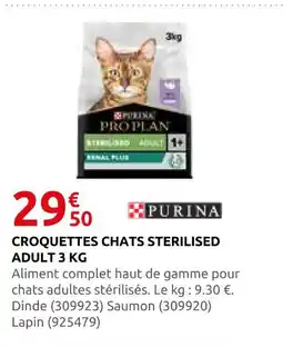 Rural Master Purina croquettes chats sterilised adult 3 kg offre