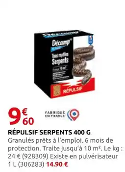 Rural Master Décamp' répulsif serpents 400 g offre