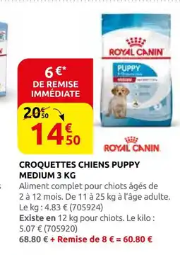 Rural Master Royal canin croquettes chiens puppy medium 3 kg offre