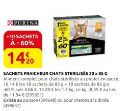 Rural Master Purina sachets fraicheur chats stérilisés 20 x 85 g offre